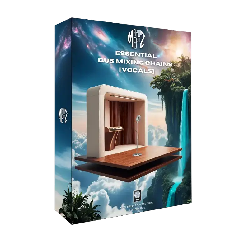 Essential Vocal Bus Chains – 63 Logic Pro X mixing chains for lead vocals, ad-libs, harmonies, and chopped vocals. Add depth, glue, and polish instantly using only stock plugins. Drag-and-drop vocal enhancement for all styles.