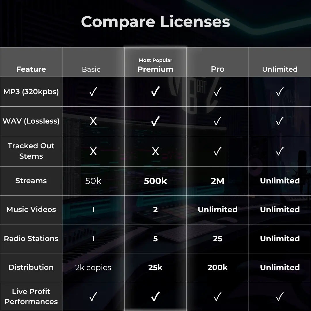 Royalty-free beatz for recording artists – Mayu Beatz | Compare Mayu Beatz Beat Licenses