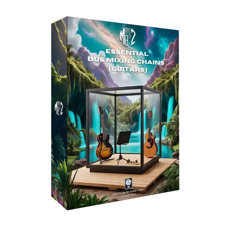 Bring your guitar tracks to life with 84 pro-crafted mixing chains made entirely with Logic Pro X stock plugins. Whether you're polishing a vintage acoustic, shredding on electric, or flipping a dry VST loop into something epic—this pack has your back. Includes bus FX chains for lush, spacious reverbs, dreamy delays, and creative textures that breathe life into every chord.