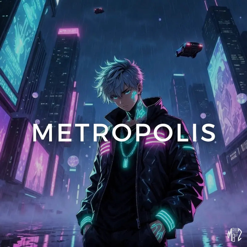 Character in a futuristic cityscape with 'METROPOLIS' text. Metropolis 125 BPM | G# Minor | Hip-Hop Beat
Metropolis is a modern hip-hop/rap instrumental crafted for artists with confident delivery, sharp flows, and a sound that feels modern, powerful, and cinematic.