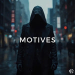 Motives – Hip-Hop/Rap Beat by Mayu Beatz (77 BPM, D# Minor). Person wearing a hooded coat on a city street with the word 'MOTIVES' displayed. Royalty-free for recording artists.