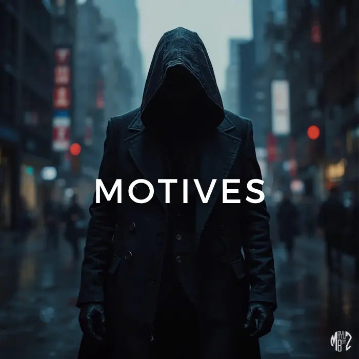 Person wearing a hooded coat on a city street with the word 'MOTIVES' displayed. Motives 77 BPM | D# Minor | Hip-Hop/Rap Beat
Motives is built for artists who move with intention and don’t reveal their whole plan at once. The energy feels calculated and confident, perfect for records where every line sounds deliberate and every pause means something.