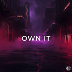 Own It – Hip-Hop/Rap Beat by Mayu Beatz (90 BPM, B Minor). Dark futuristic cityscape with 'OWN IT' text in the foreground. Royalty-free for recording artists.