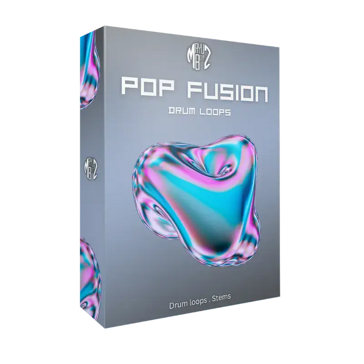 Pop Fusion Drum Loops – Royalty-free drum loop pack with high-energy rhythms blending Pop, Hip-hop, R&B, and EDM. Includes full tracked-out stems for full creative control. Perfect for producers crafting radio-ready hits and dynamic grooves.