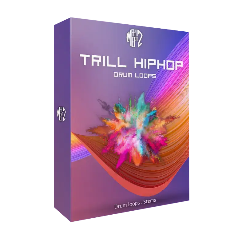 Trill Hiphop Drum Loops – Royalty-free drum loop pack featuring 24 high-impact loops with Trap, R&B, and EDM influence. Includes fully tracked-out stems for maximum flexibility in modern hip-hop production.