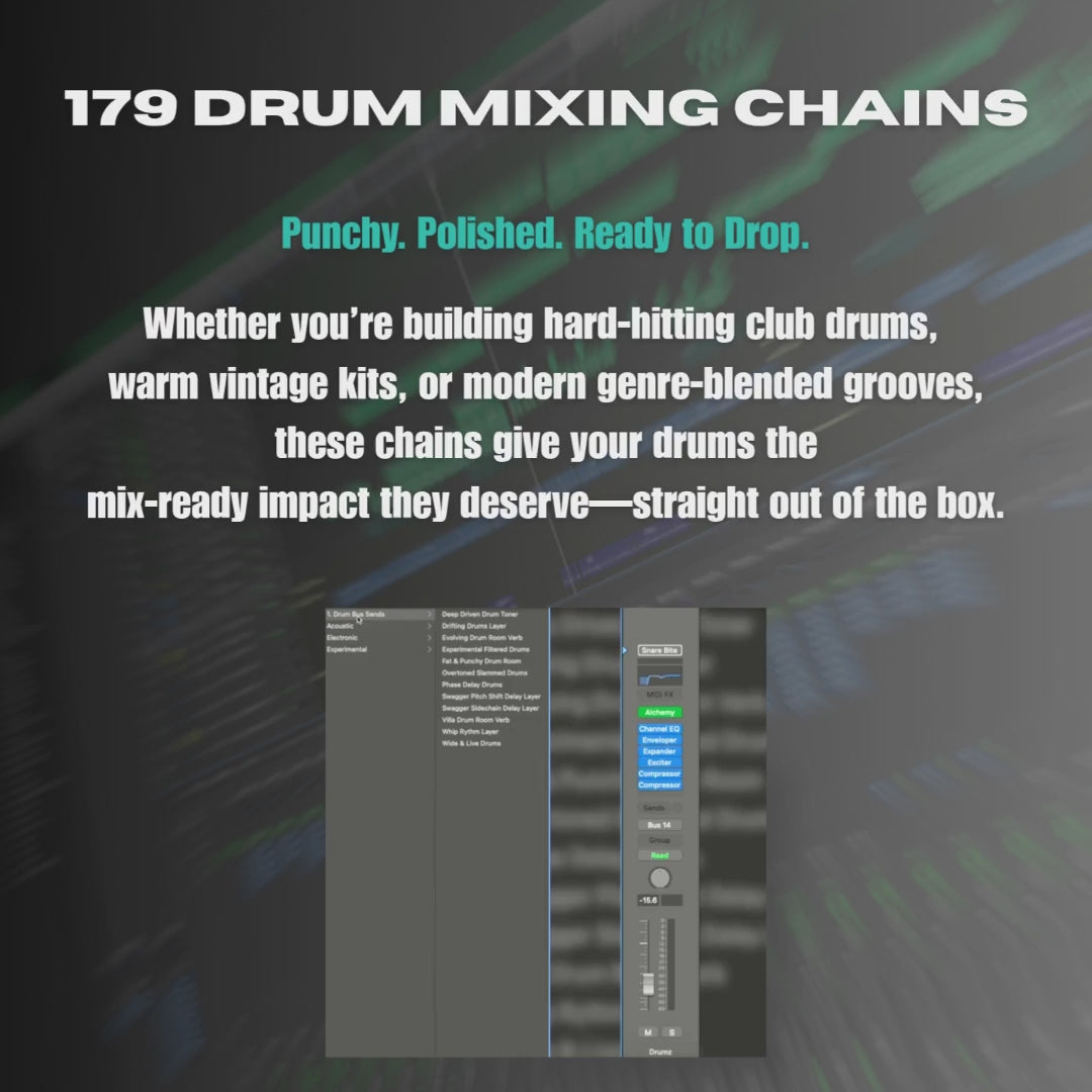 179 Drum Mixing Chains For Logic Pro