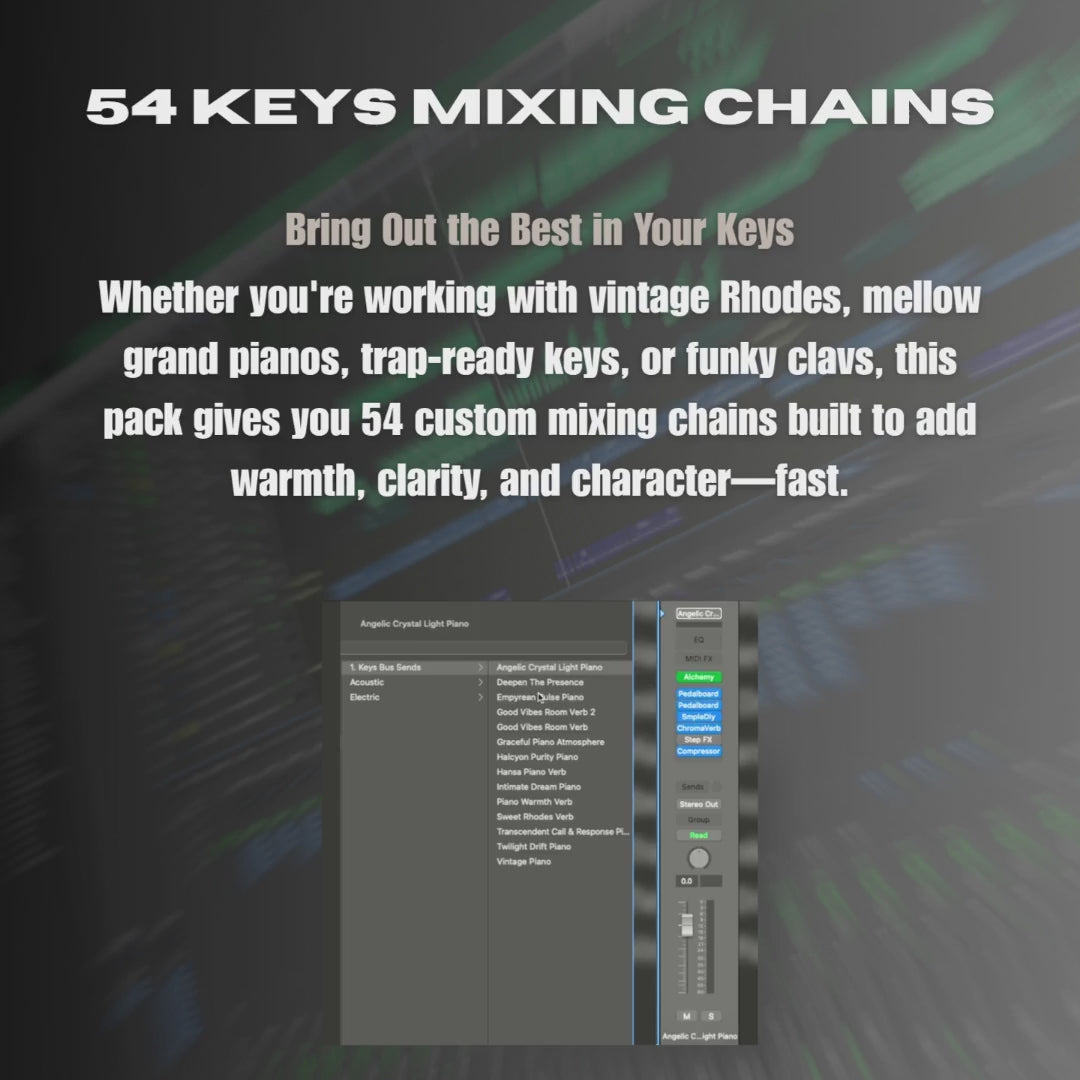 54 Pro Mixing Chains For Keys, Logic Pro