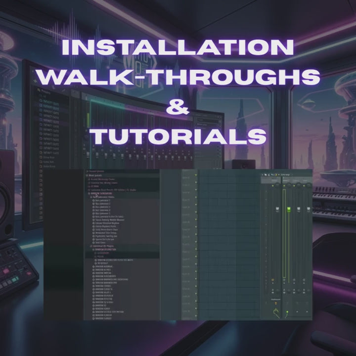 Infinity Suite all-in-one music production suite for FL Studio comes with a full installation video, walkthroughs & tutorials on how to utilize everything in the pack.
