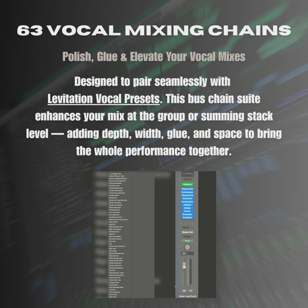 63 bus mixing chains for Vocals in Logic Pro