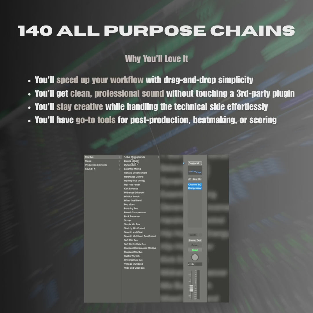 140 All Purpose Mixing Chains For Logic Pro X
